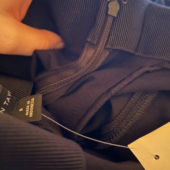 NWT Ann Taylor Women's Navy Gold Button Dress Pants Work Slim Trousers 8 - Picture 13 of 15